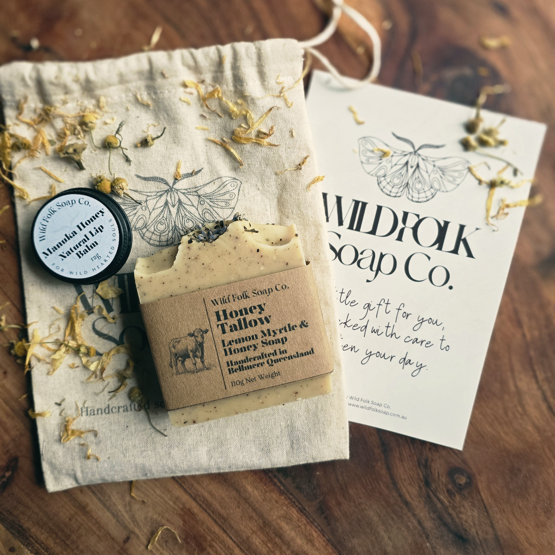 Calico Gift Bag + Postcard & Botanicals