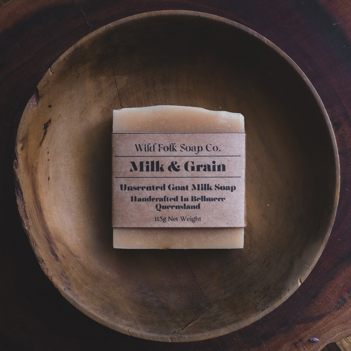 Milk & Grain handmade cold process unscented goat milk soap with raw honey and oats by Wild Folk Soap Co.
