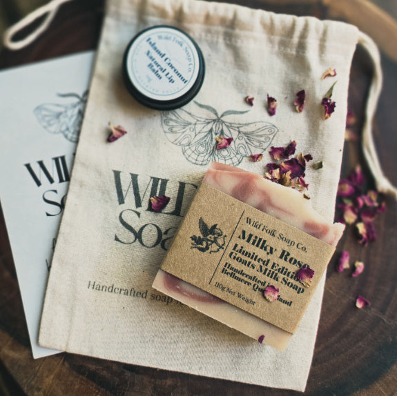 Calico Gift Bag + Postcard & Botanicals - CURATE YOUR OWN GIFT