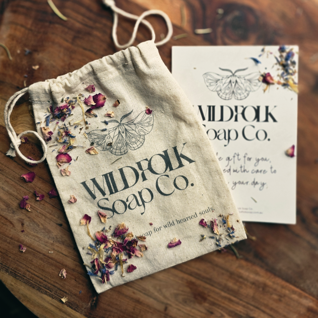 Calico Gift Bag + Postcard & Botanicals