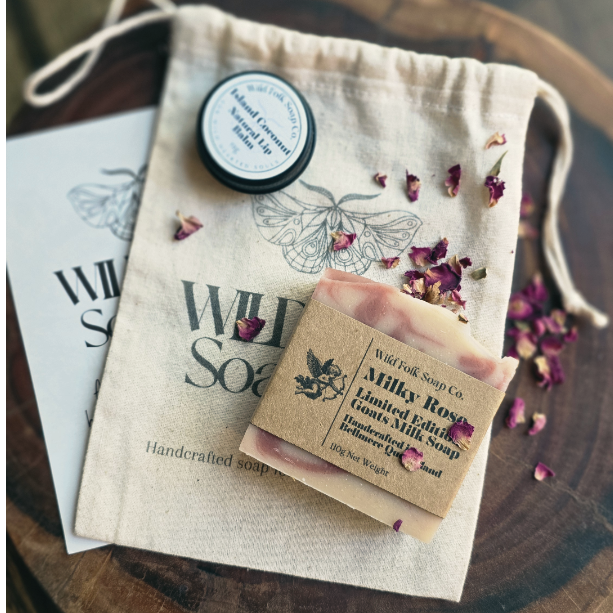 Calico Gift Bag + Postcard & Botanicals