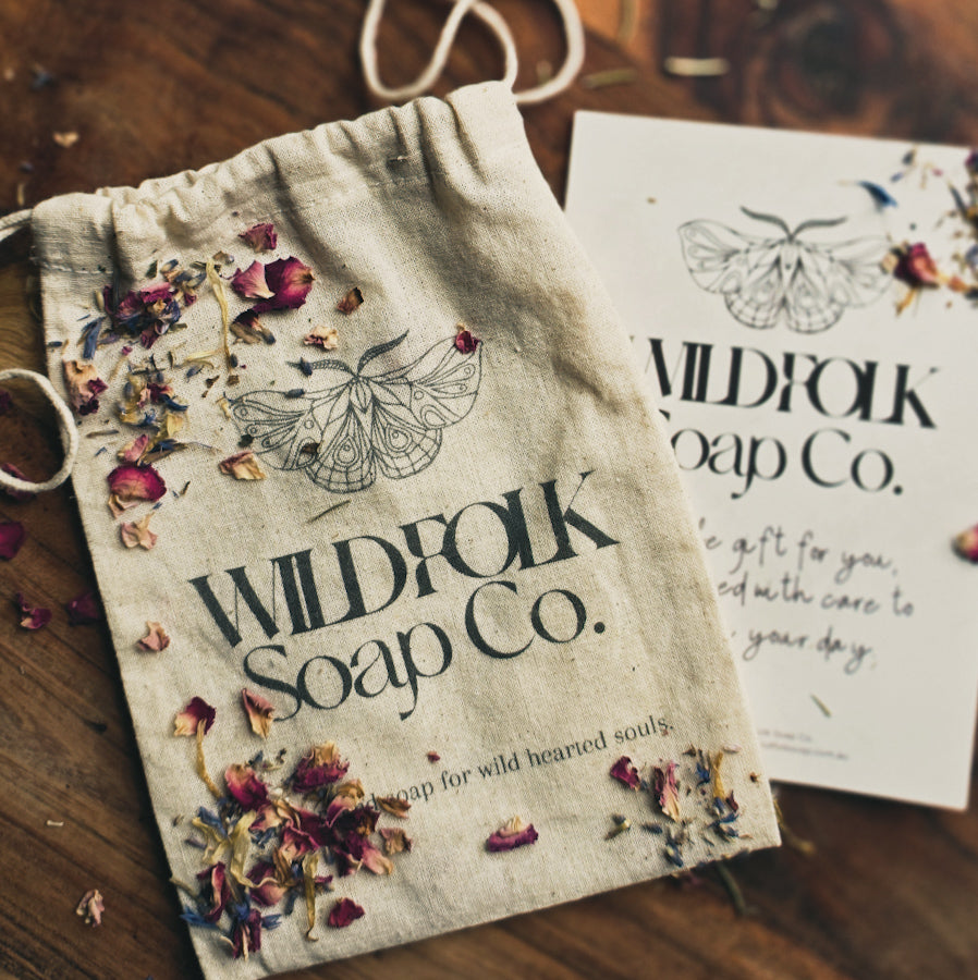 Calico Gift Bag + Postcard & Botanicals - CURATE YOUR OWN GIFT