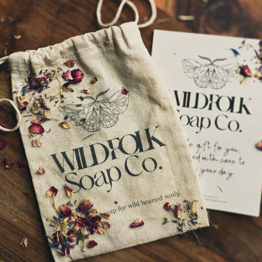 Calico Gift Bag + Postcard & Botanicals - CURATE YOUR OWN GIFT