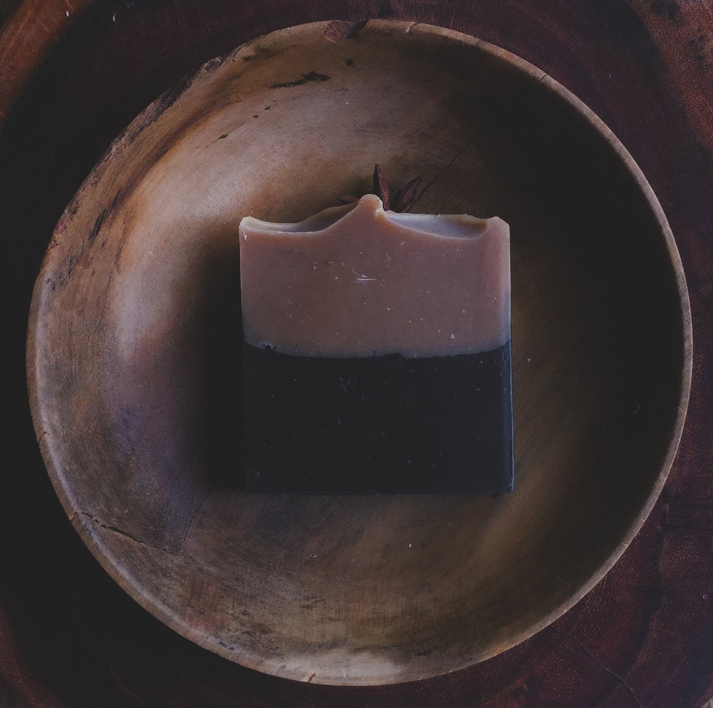 Witches Brew handmade cold process soap by Wild Folk Soap Co with a rustic brown design inspired by chai spices.