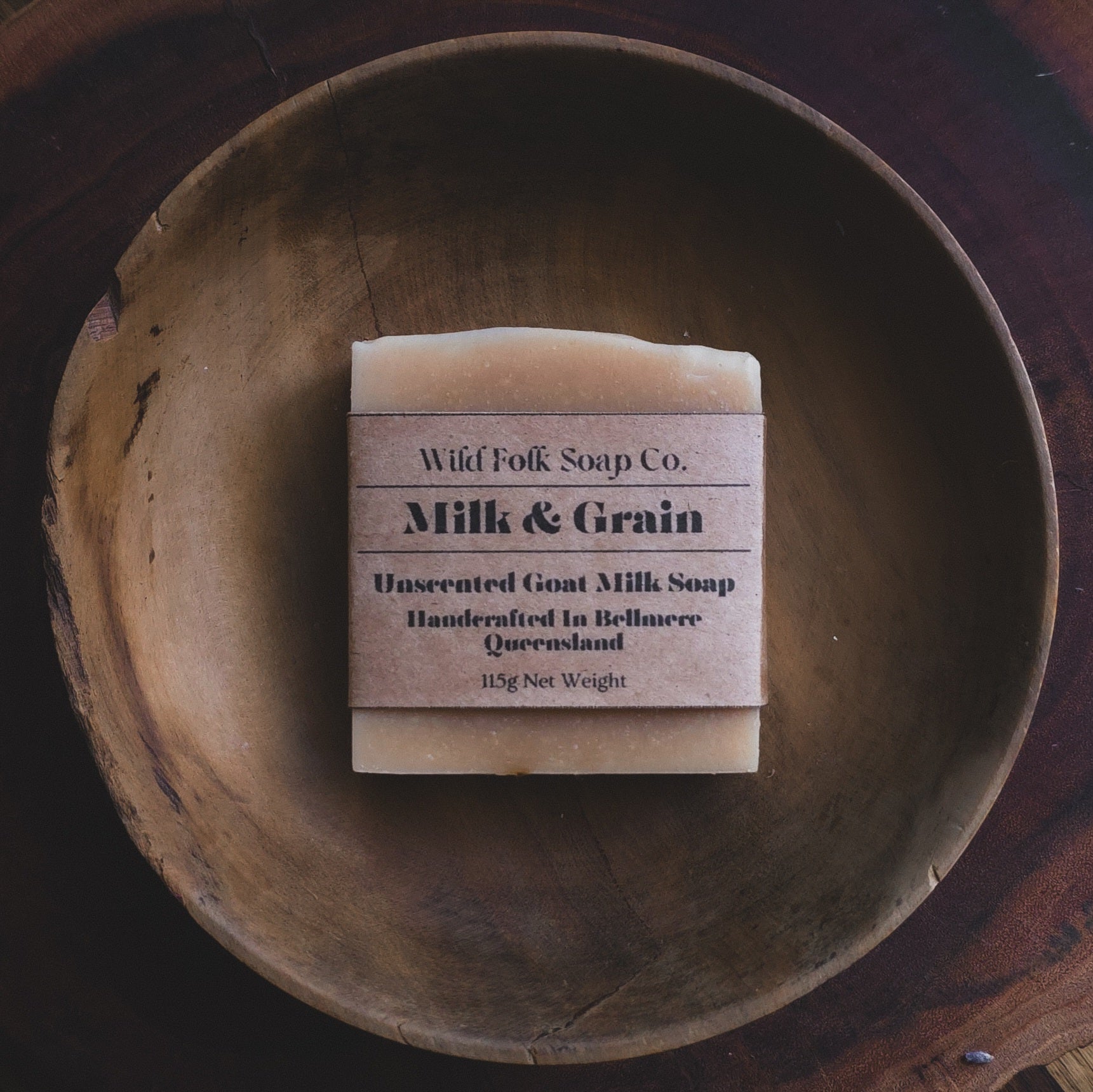 Milk & Grain handmade cold process unscented goat milk soap with raw honey and oats by Wild Folk Soap Co.